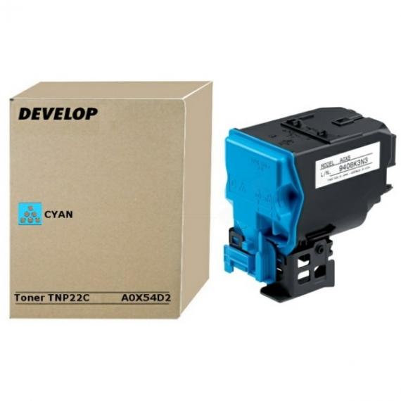 ORIGINALE DEVELOP TNP-22C CIANO A0X54D2 PER MINOLTA BIZHUB C35, C35P TNP22 CAPACITA 6.000 PAGINE