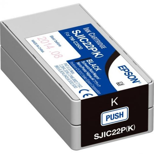 ORIGINALE EPSON SJIC22PK NERA C33S020601 PER EPSON COLORWORKS TM C3500 CAPACITA 32,5ml