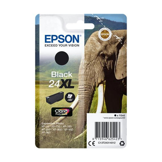 ORIGINALE EPSON T2431 NERA C13T24314012 PER EPSON XP750 XP850 XP860 XP950 XP55 24XL C13T24314010 500 PAGINE 10ml