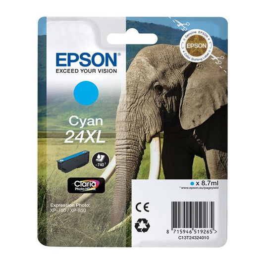 ORIGINALE EPSON T2432 CIANO C13T24324012 PER EPSON XP750 XP850 XP860 XP950 XP55 24XL C13T24324010 740 PAGINE 8.7ml