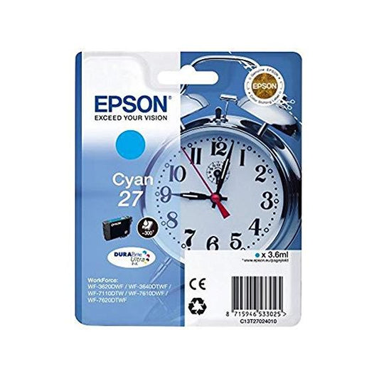 ORIGINALE EPSON T2702 CIANO C13T27024012 PER EPSON WF3620 WF3640 WF7110 WF7610 WF7620 27 3,6ml 300 PAGINE