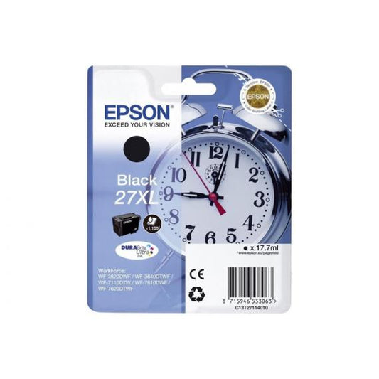 ORIGINALE EPSON T2711XL NERA C13T27114012 PER EPSON WF3620 WF3640 WF7110 WF7610 WF7620 27XL 17,7ml 1.100 PAGINE