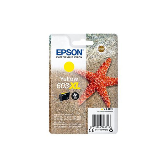 ORIGINALE EPSON T603XL GIALLA C13T03A44010 CARTUCCIA PER EPSON PER XP-2100,3100,WF-2810,2830,2835 CAPACITA 350 PAGINE