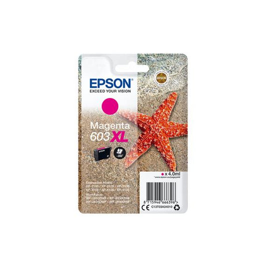 ORIGINALE EPSON T603XL MAGENTA C13T03A34010 CARTUCCIA PER EPSON PER XP-2100,3100,WF-2810,2830,2835 CAPACITA 350 PAGINE