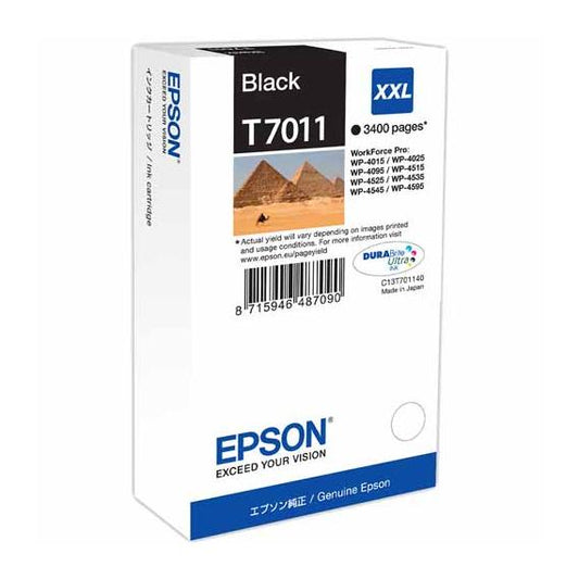 ORIGINALE EPSON T7011XXL NERA C13T70114010 PER EPSON Workforcepro 4015DN,4515DN,4525DNF CAPACITA 3400 PAGINE