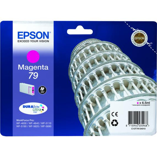 ORIGINALE EPSON T7913 MAGENTA C13T79134010 PER EPSON WF4630 4640 5620 5110DW 5690DW 5190DW 79 6.5ML - 800 PAG.