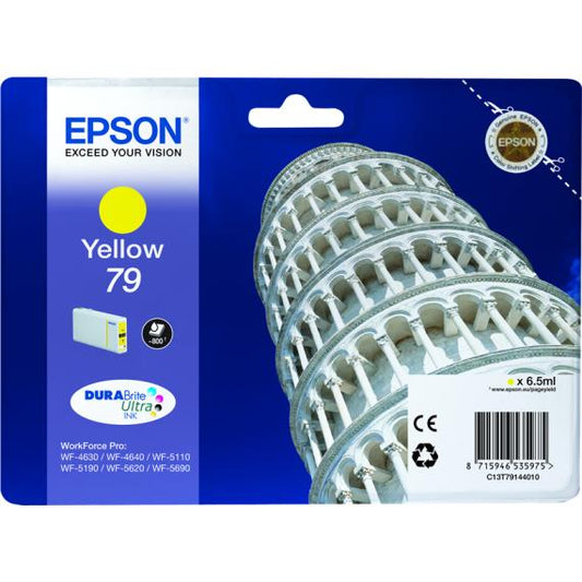 ORIGINALE EPSON T7914 GIALLA C13T79144010 PER EPSON WF4630 4640 5620 5110DW 5690DW 5190DW 79 6.5ML - 800 PAG.