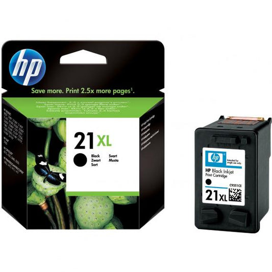 ORIGINALE HP 21XL NERA C9351CE PER HP HP F370,D1360,F2180,PSC 1402  21XL C9351CE CAPACITA 12ML - 475 PAGINE