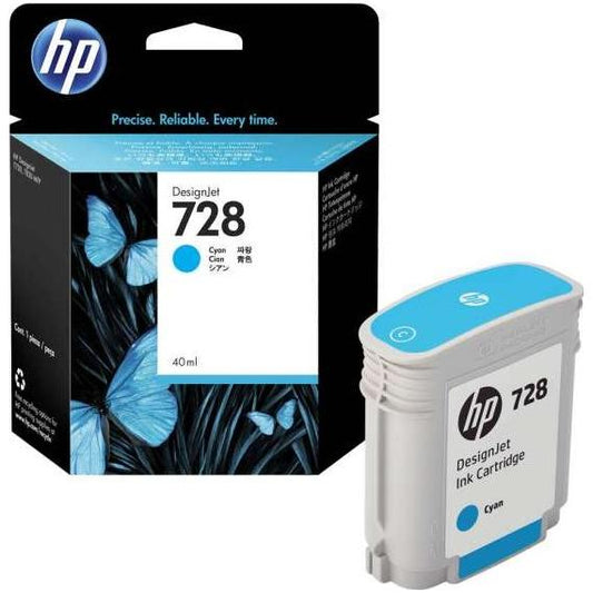 ORIGINALE HP 728 CIANO F9J63A PIGMENT PER HP Designjet T730 ,T830 728 CAPACITA 40ML