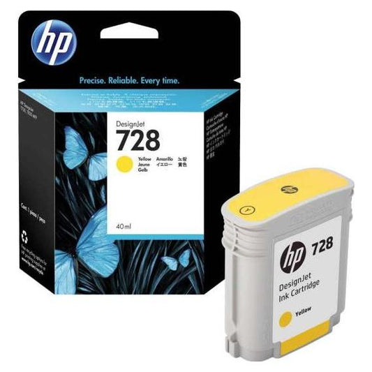 ORIGINALE HP 728 GIALLO F9J61A PIGMENT PER HP Designjet T730 ,T830 728 CAPACITA 40ML