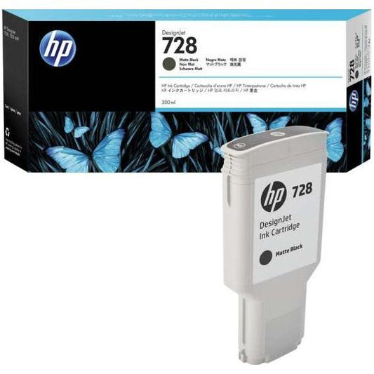 ORIGINALE HP 728 NERO OPACO 300ML F9J68A PIGMENT PER HP Designjet T730 ,T830 728 CAPACITA 300ML