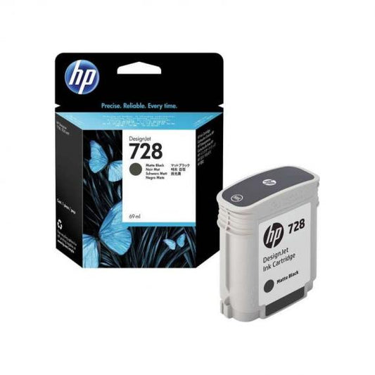 ORIGINALE HP 728 NERO OPACO F9J64A PIGMENT PER HP Designjet T730 ,T830 728 CAPACITA 69ML
