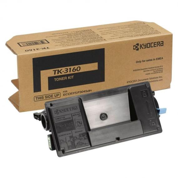 ORIGINALE KYOCERA TK3160 NERO 1T02T90NL0 PER KYOCERA P3045,3050,P3055,P3060 TK-3160 CAPACITA 12.500 PAGINE