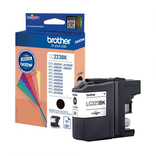 ORIGINALE LC223BK NERA PER BROTHER J4620 J4625 J5625 J4120 J5320 J5720 LC-223 11ml 500 PAGINE