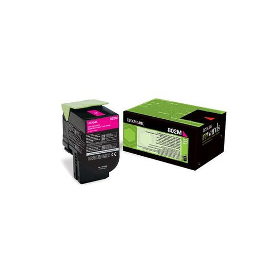 ORIGINALE LEXMARK 802M MAGENTA 80C20M0 PER LEXMARK CX310N CX310DN CX410DE CX410DTE CX410E CX510 CAPACITA 1.000 PAGINE