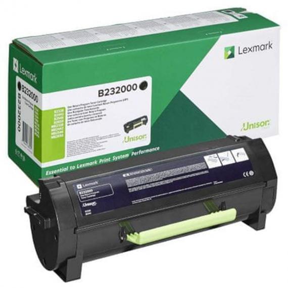 ORIGINALE LEXMARK B2328 B232000 TONER NERO PER LEXMARK B2338DW,B2442,B2546,B2546,B2650,MB238A,2442A,2546 CAPACITA 3.000 PAGINE