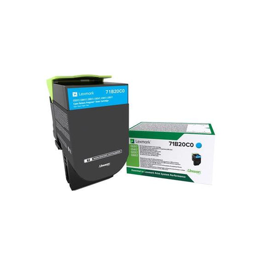 ORIGINALE LEXMARK CS317 CIANO 71B20C0 PER LEXMARK CX317 CX417 CX517 CS317 CS417 CS517 CAPACITA 3.000 PAGINE