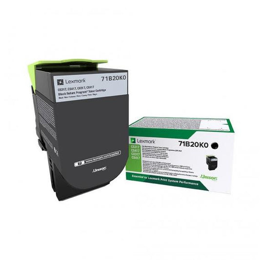 ORIGINALE LEXMARK CS317 NERO 71B20K0 PER LEXMARK CX317 CX417 CX517 CS317 CS417 CS517 CAPACITA 3.000 PAGINE
