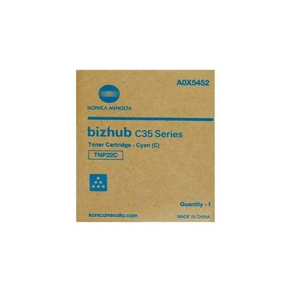 ORIGINALE MINOLTA TNP-22C CIANO A0X5452 PER MINOLTA BIZHUB C35, C35P TNP22 CAPACITA 4.500 PAGINE