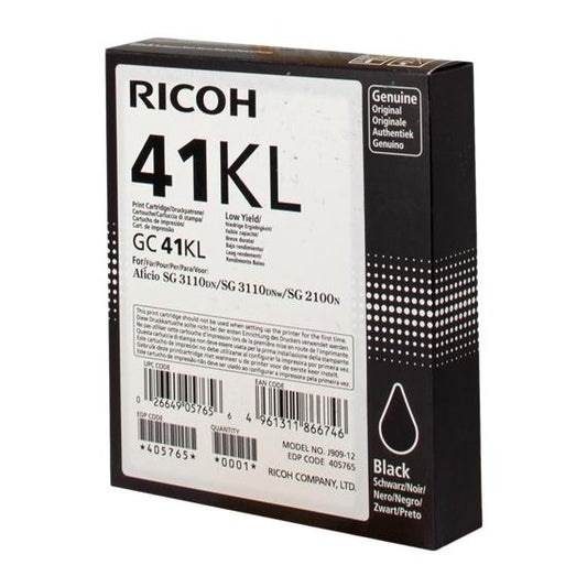 ORIGINALE RICOH GC41KL GEL NERA 405765 PER RICOH Aficio SG 3110DN SG 3100SNW 3110SFNW SG2100N 7100DN GC-41KL 600 PAGINE