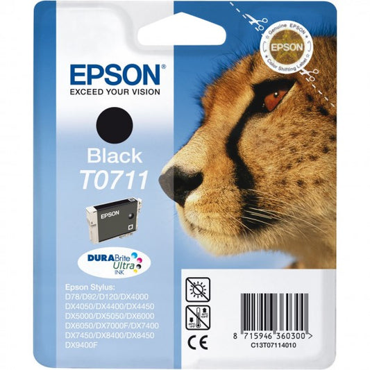 ORIGINALE T0711 NERA PER Epson Stylus D78D78D92DX 4000 C13T07114012 CAPACITA 7,4ml