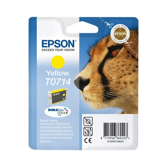 ORIGINALE T0714 GIALLA PER Epson Stylus D78D78D92DX 4000 C13T07144012 CAPACITA 5,5ml