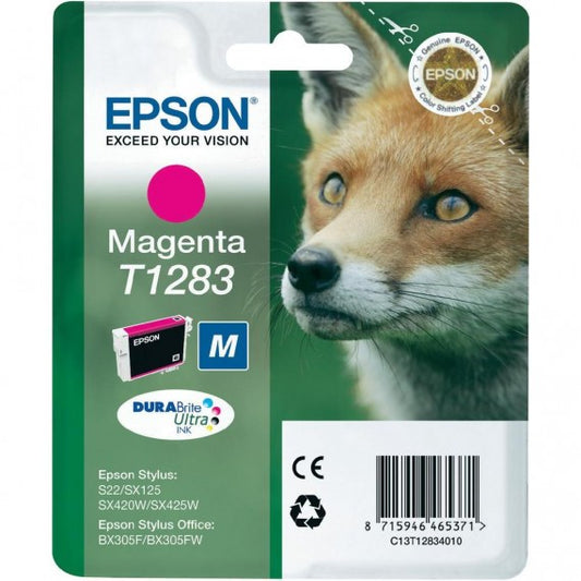 ORIGINALE T1283 MAGENTA CARTUCCIA ORIGINALE PER EPSON S22 SX125 420W BX305FW C13T12834011 CAPACITA 3,5ML