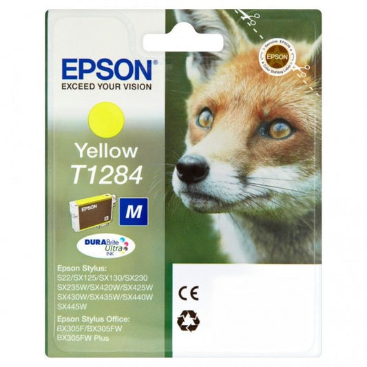 ORIGINALE T1284 GIALLA CARTUCCIA ORIGINALE PER EPSON S22 SX125 420W BX305FW C13T12844011 CAPACITA 3,5ML