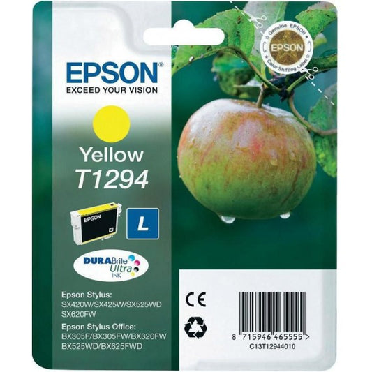 ORIGINALE T1294 GIALLO CARTUCCIA ORIGINALE PER EPSON SX420 525WD 620FW BX320 C13T12944012 CAPACITA 7ML