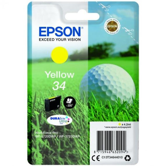 ORIGINALE T3464 GIALLA PER EPSON WORKFORCE PRO WF3720DWF, WF3725DWF C13T34644010 CAPACITA 4,2ML