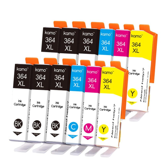 Pack 12 cartucce compatibili HP 364XL BK-C-M-Y N9J74AE N9J73AE per HP 5380,6380,5460,8550,5324 6pz 364XLBK 2pz 364XLC-M-Y