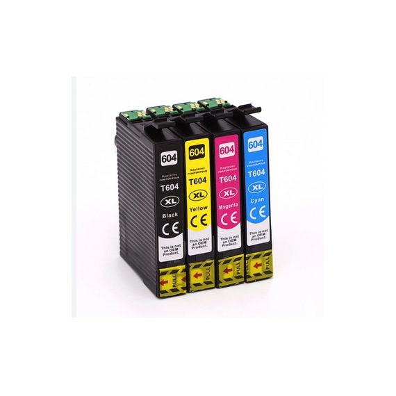 Pack 4 cartucce T604XL BK-C-M-Y alta qualità compatibili C13T10H94010 per Epson XP 2200,3200,4200,WF 2910,2930,2950 T604XL