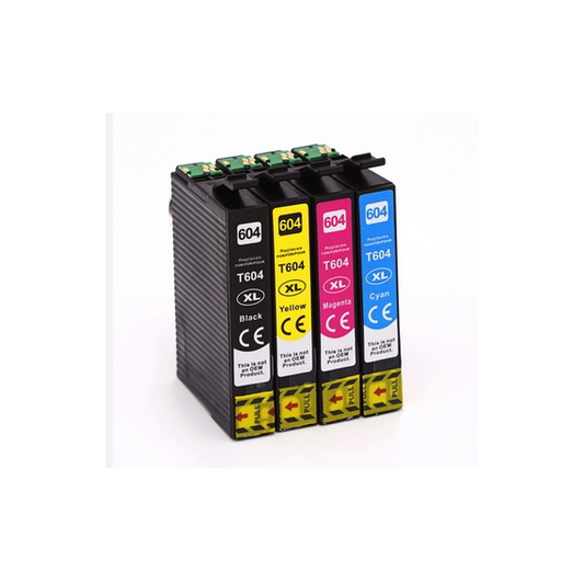 Pack 4 cartucce T604XL BK-C-M-Y alta qualità compatibili C13T10H94010 per Epson XP 2200,3200,4200,WF 2910,2930,2950 T604XL