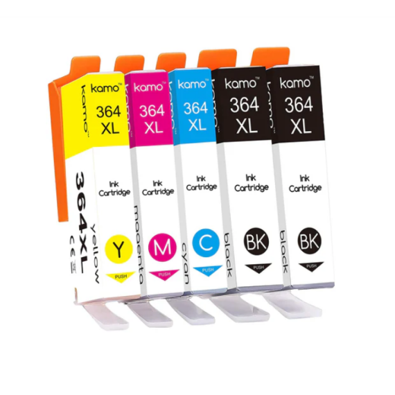Pack 5 cartucce compatibili HP 364XL BK-C-M-Y N9J74AE N9J73AE per HP 5380,6380,5460,8550,5324 2pz 364XLBK 1pz 364XLC-M-Y