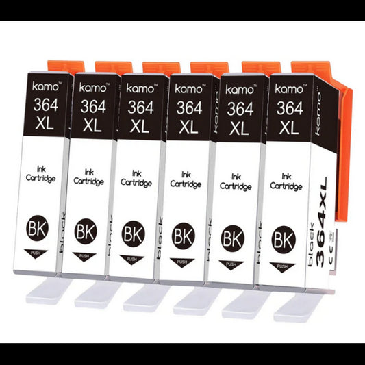 Pack 6 cartucce compatibili HP 364XL BK CB321EE per HP 5380,6380,5460,8550,5324 6pz 364XLBK N9J74AE N9J73AE