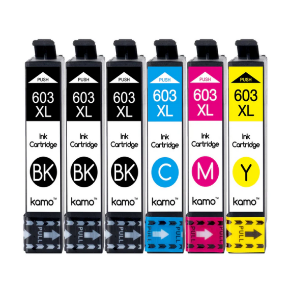 Pack 6 cartucce T603XL BK-C-M-Y compatibili per Epson XP-2100,3100,WF-2810,2830,2835 3pz BK 2pz C-M-Y