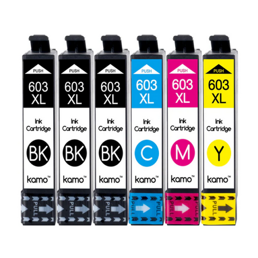 Pack 6 cartucce T603XL BK-C-M-Y compatibili per Epson XP-2100,3100,WF-2810,2830,2835 3pz BK 2pz C-M-Y