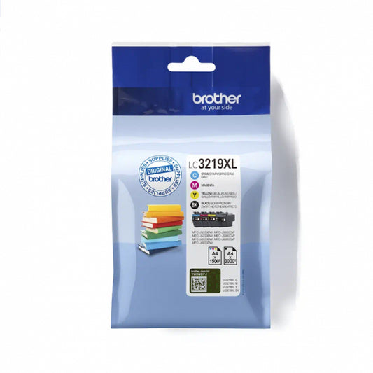PACK ORIGINALE BROTHER LC3219XL LC3219XLVAL PER BROTHER J6930,J6530,J5730,J5330,J6935,J5930 LC-3219XL BK-C-M-Y