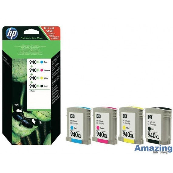 PACK ORIGINALE HP 940XL BKCMY PER HP PRO 8000W,PRO 8500W 910G 940XL C2N93A C4906+C4907+C4908+C4909