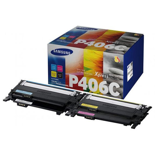 PACK ORIGINALE SAMSUNG CLT-P406C BK-C-M-Y SU375A  PER SAMSUNG CLP 360 365 3300 3305 C460 C410 P406C