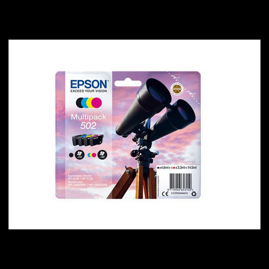 PACK ORIGINALE T502 BK-C-M-Y C13T02V64010 CARTUCCIA ORIGINALE PER EPSON WORKFORCE 2860,2865,EXPRESSION HOME XP-5100,5105