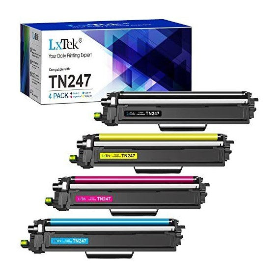 Pack TN247 BK-C-M-Y LxTek 4 toner con chip compatibili per BROTHER Dcp-L3500s HL-L3200s MFC-L3700s TN-247 TN-243 bk-c-m-y
