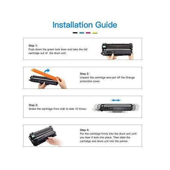 Pack TN247 BK-C-M-Y LxTek 4 toner con chip compatibili per BROTHER Dcp-L3500s HL-L3200s MFC-L3700s TN-247 TN-243 bk-c-m-y