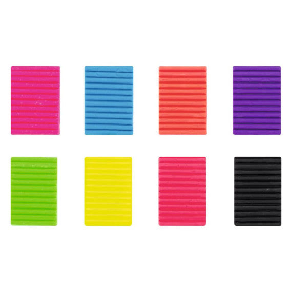 Panetti di plastilina 100% vegetale Pongo by Giotto 264 g conf. da 8 colori fluo assortiti - F603200