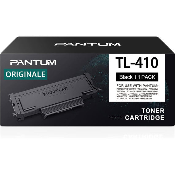 Pantum TL-410 BK nero toner originale per Pantum P3010D,P3300DN,M6700D,M7100DN,M6800FDW,M7200FD TL410 capacità 1.500 pagine