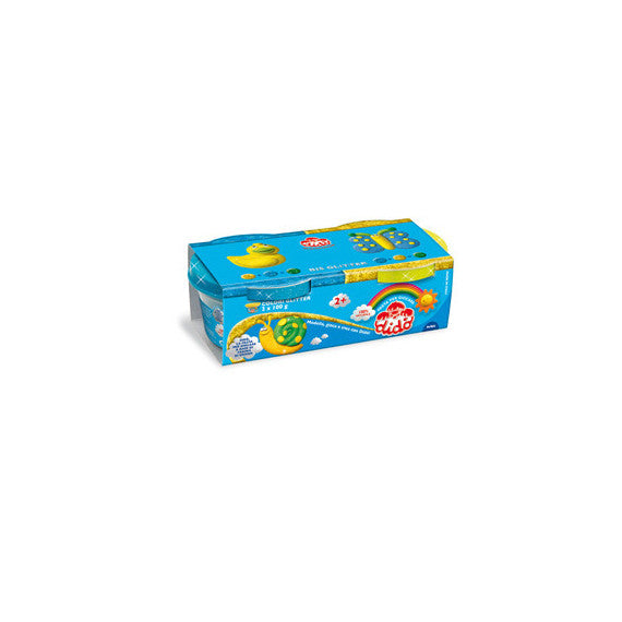 Pasta Glitter - 100gr - giallo/azzurro - conf. 2 pezzi - Didò