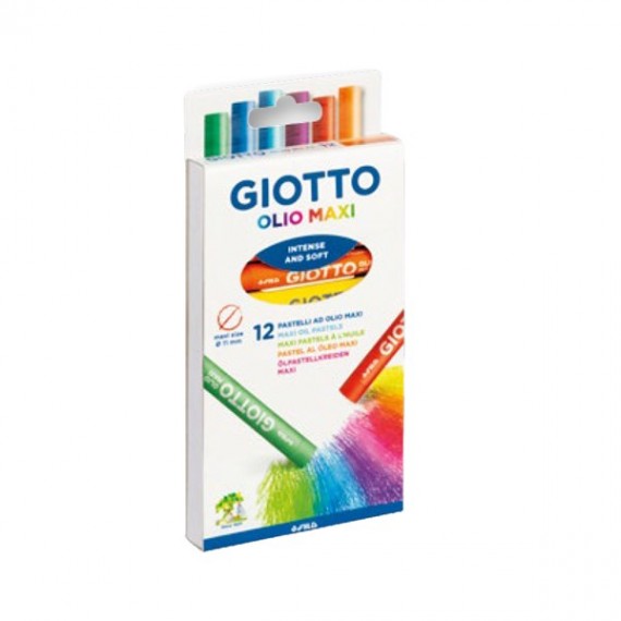 Pastelli a olio - lunghezza 70 mm - diametro11 mm - colori assortiti - Giotto - conf. 24 pezzi