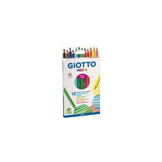 Pastelli colorati Mega - esagonale - mina 5,5 mm  - Giotto - conf. 12 pezzi