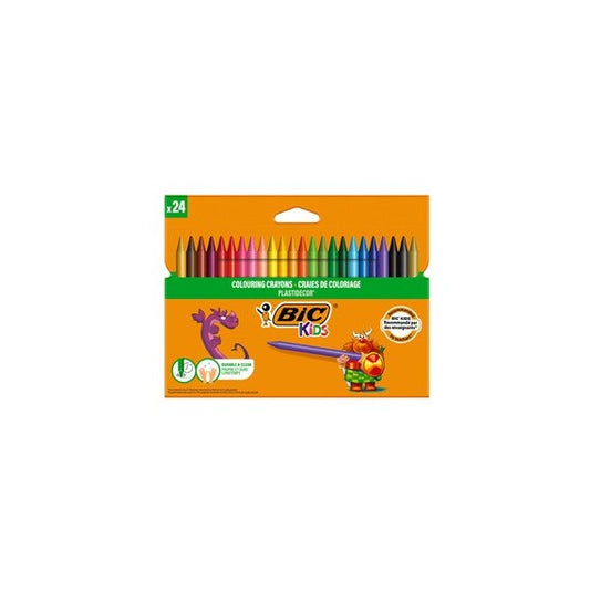 Pastelli colorati Plastidecor - plastica - colori assortiti - Bic - astuccio 24 colori