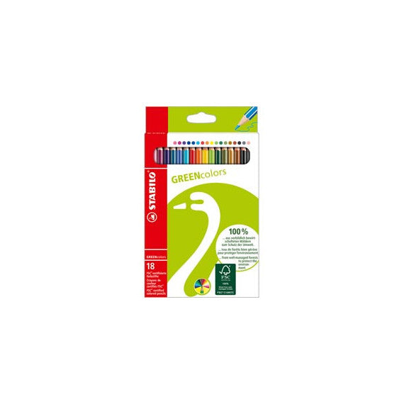 Pastelli GreenColors - diametro mina 2,5 mm - Stabilo - astuccio 18 pezzi